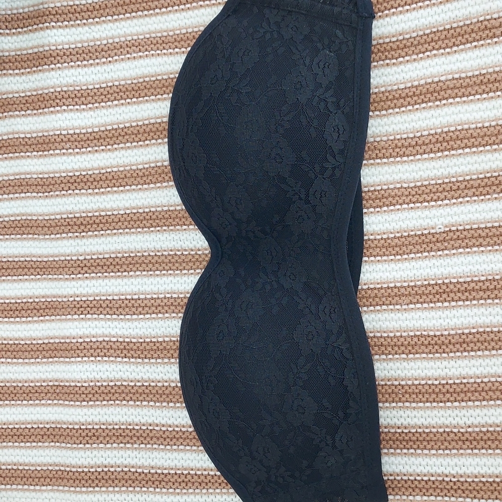 Pink brand black lace bandeau